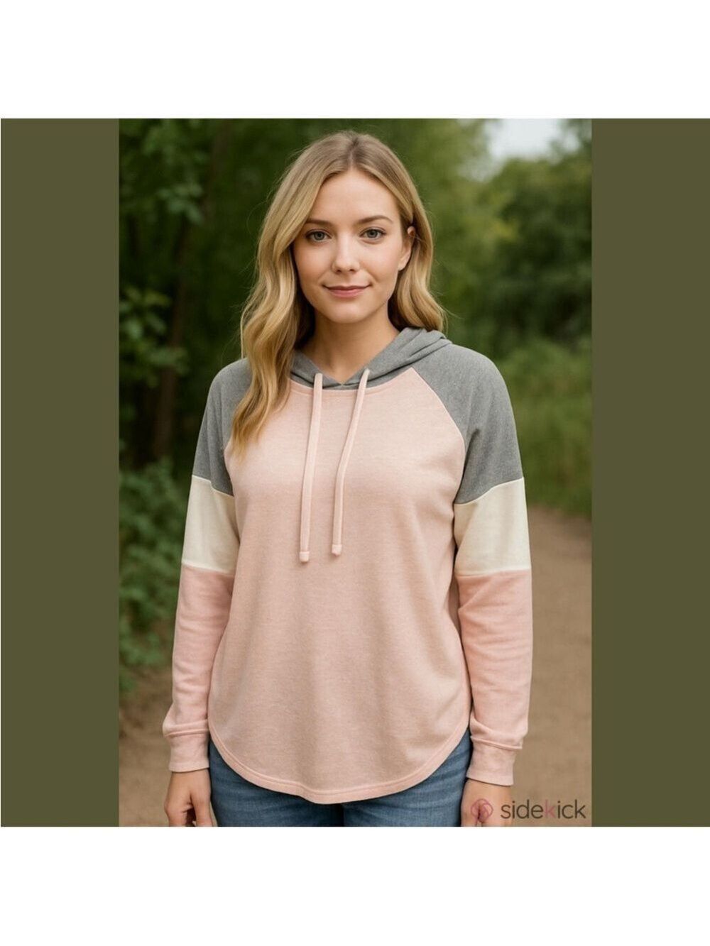 Bobbi Brooks lightweight colorblock hooded sweatshirt Woman’s size Large